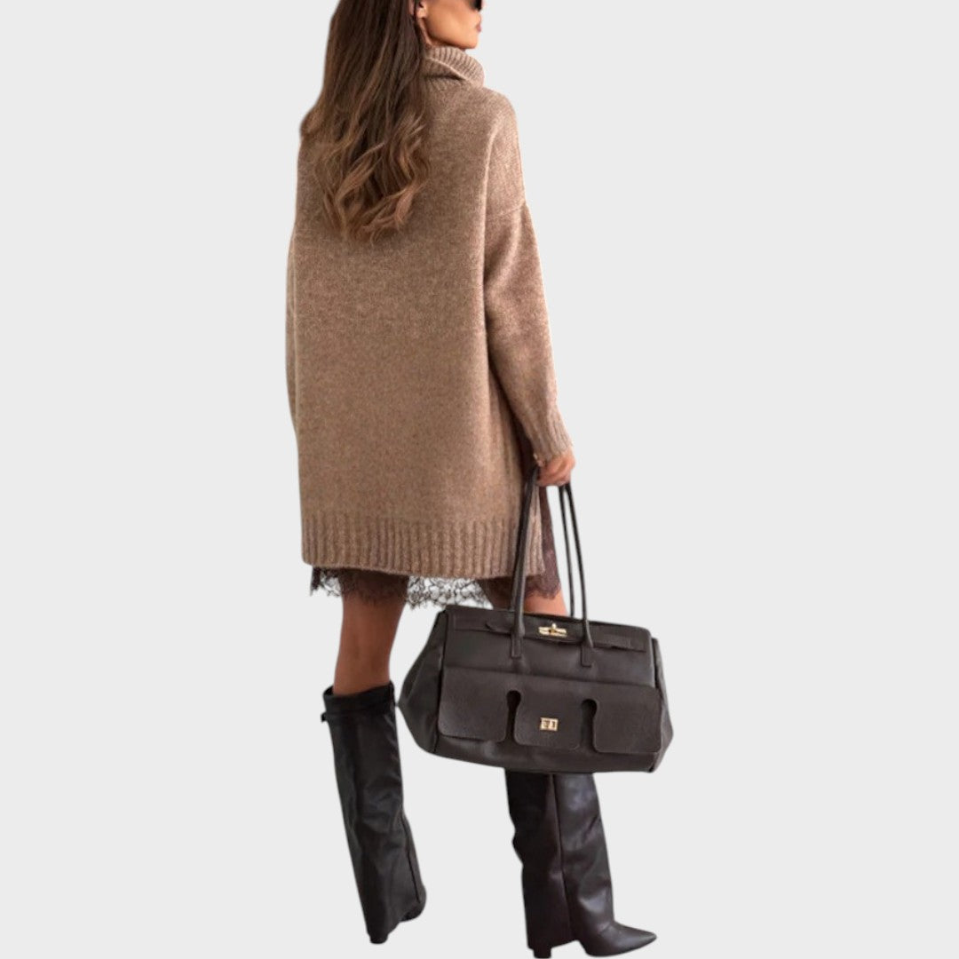 Bonnie – Oversized Knit and Lace Dress Set