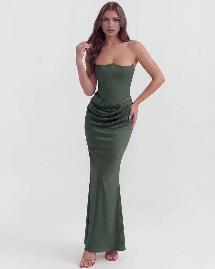 Leah - Corset Maxi Occasion Dress