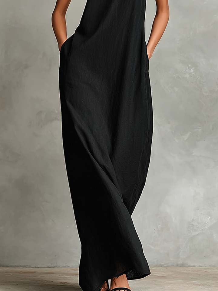 Tiffany - Minimalist Maxi Dress with Pockets