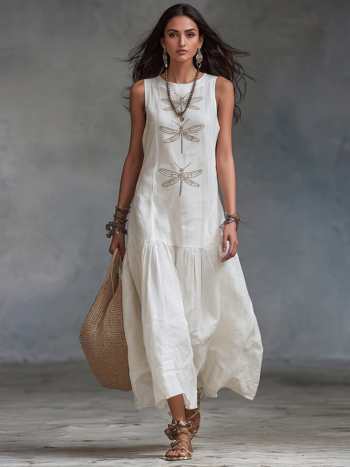 Myla - Sleeveless Dragonfly Dress