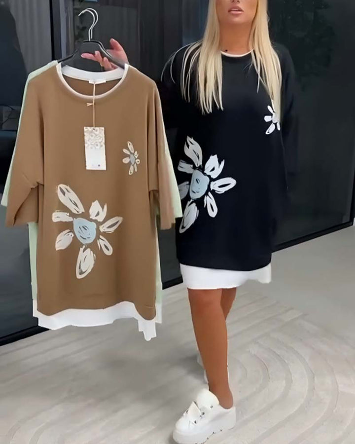 Celandine - Casual Cotton Knee-Length Dress