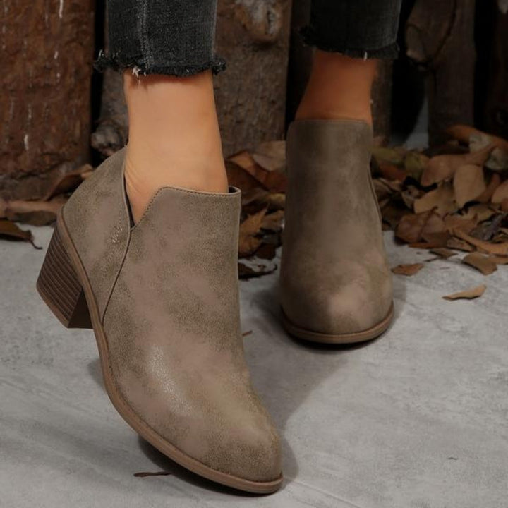 Theodora – Textured Ankle Boots
