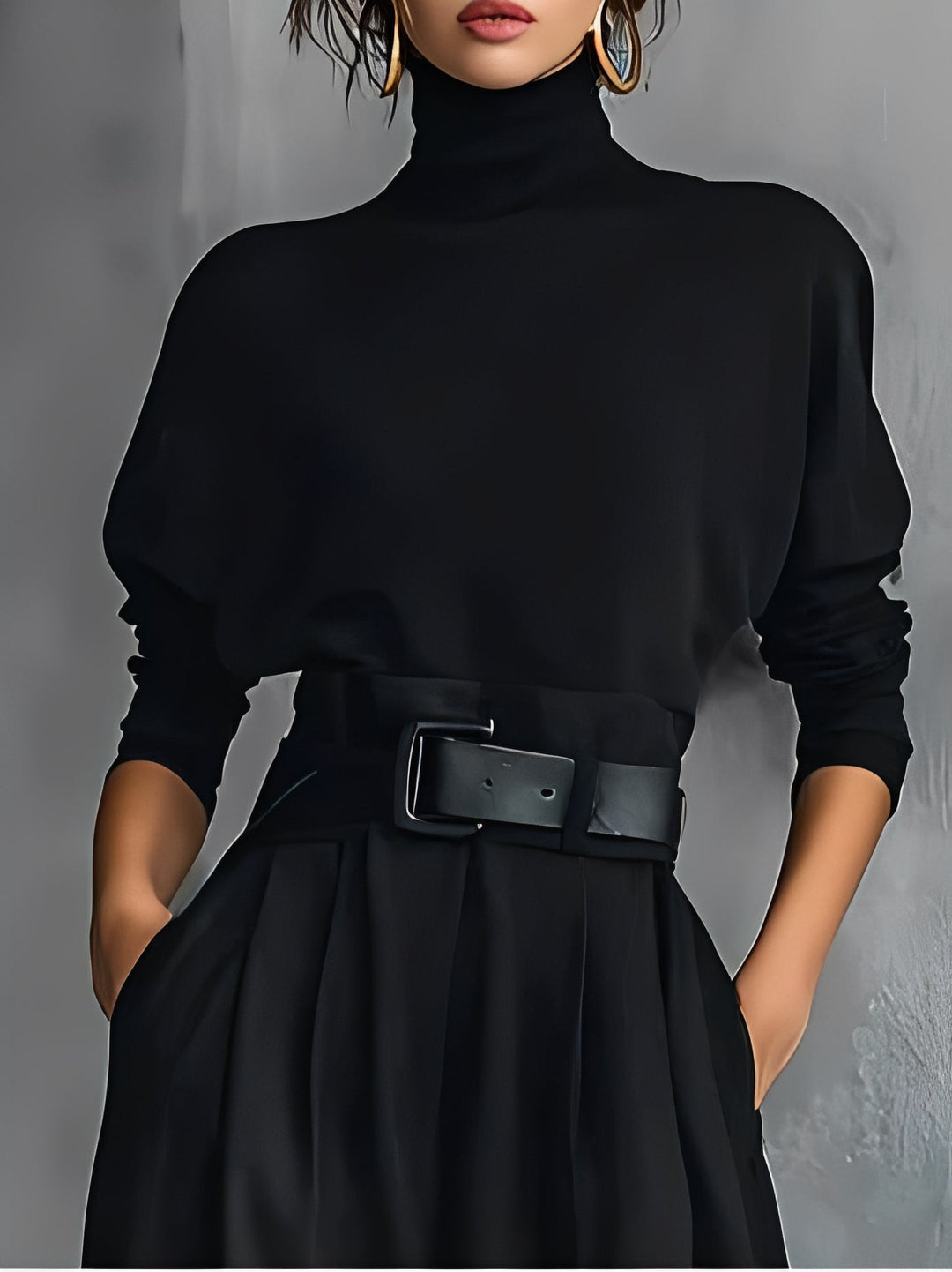 Mia – Polo Neck Straight-Leg Jumpsuit
