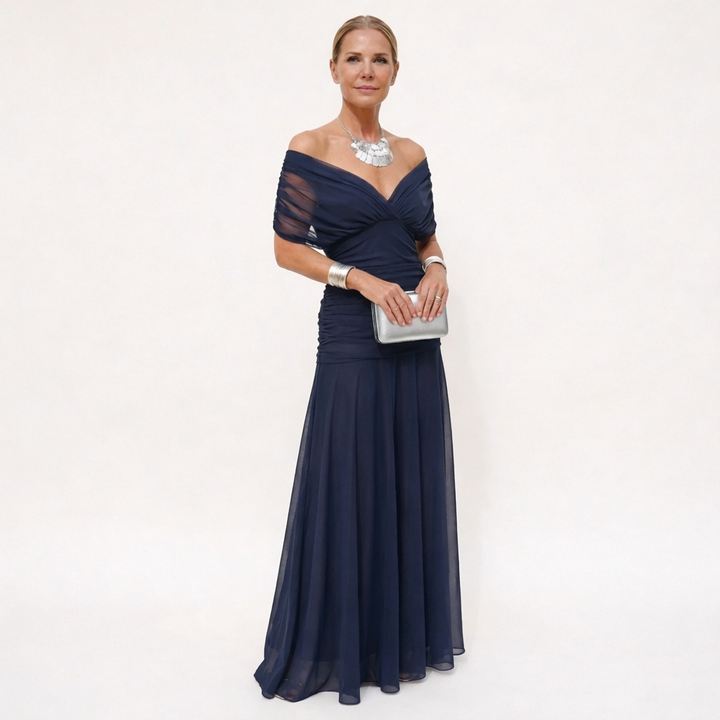 Drusilla - Long Floral V-neck Dress