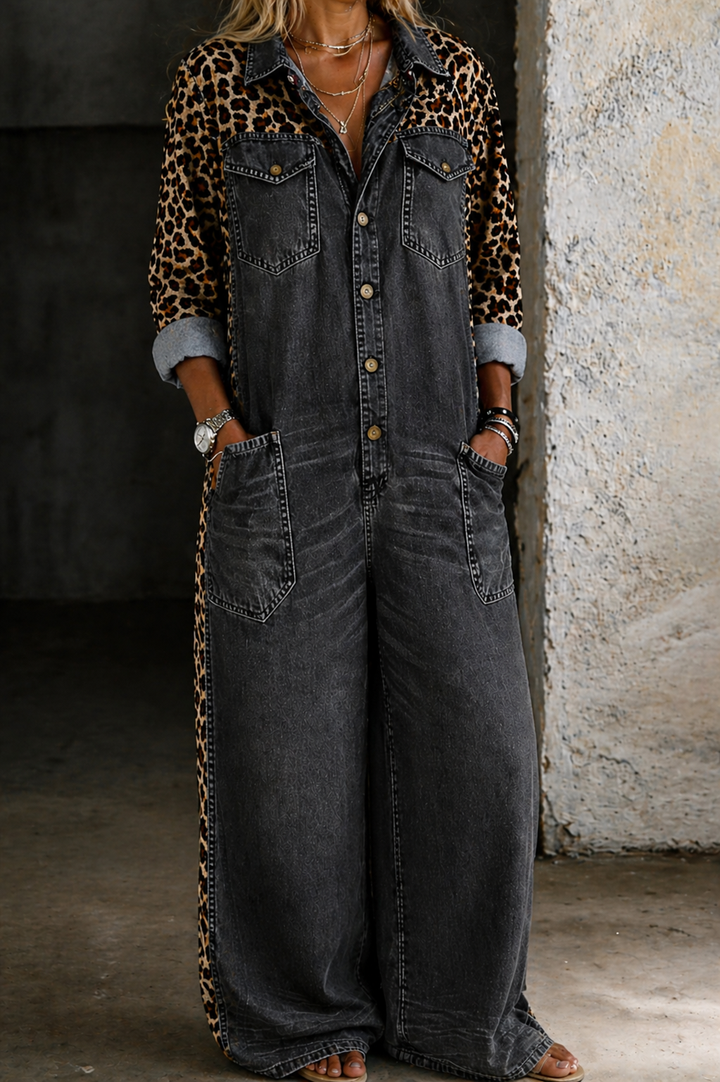 Delphi - One Piece Denim Shirt Jumpsuit