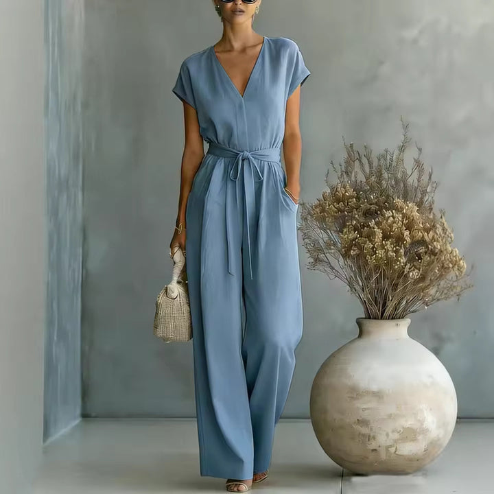 Nadine – Flowing Belted Jumpsuit