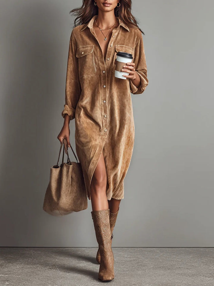 Scarlett – Soft corduroy dress with timeless charm