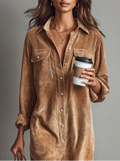 Scarlett – Soft corduroy dress with timeless charm