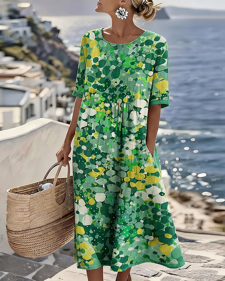 Aurora – Watercolour Floral Midi Dress