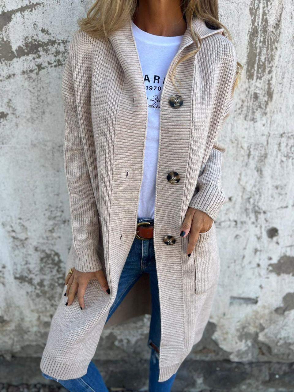 Alina™ | Elegant Long Knit Cardigan