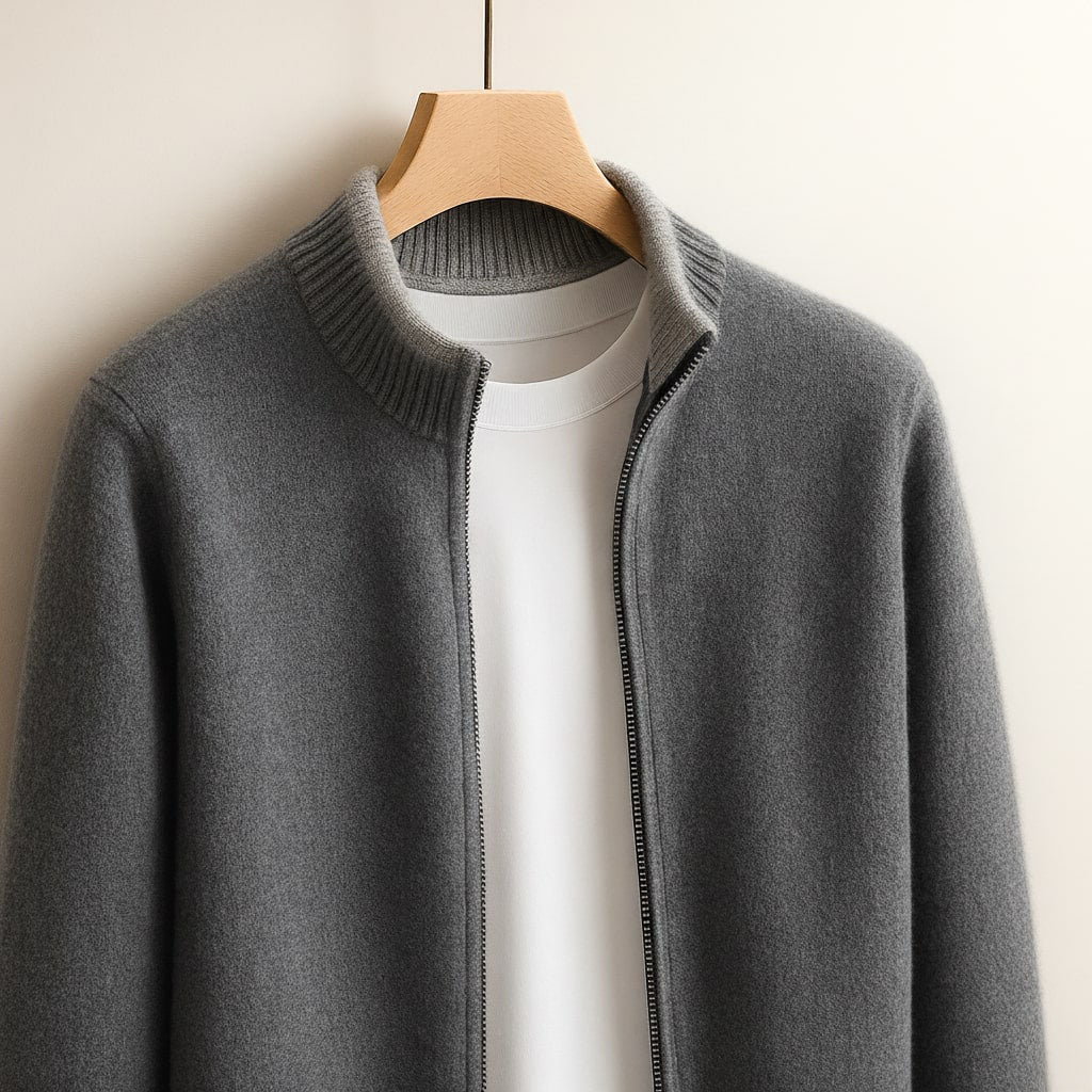 Isaac – Zip-Up Knitted Jacket